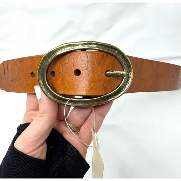 Coldwater Creek Sz L GENUINE Leather Embossed Elephant Safari Brown Belt NWT NEW - Picture 3 of 10